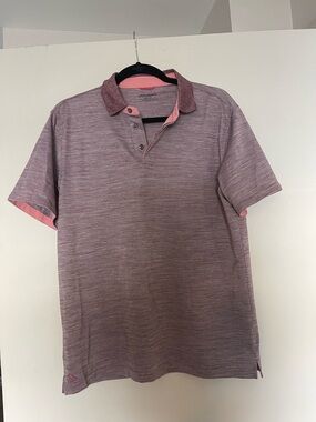 UNTUCKit Men's Heathered Maroon Mauve Polo Shirt